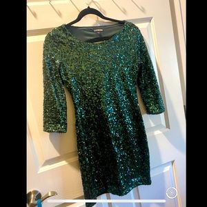 Express Emerald Green Sequin Dress